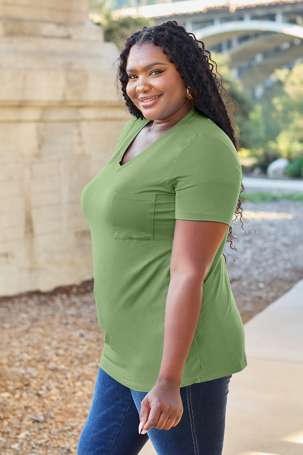 Basic Bae Bamboo Full Size V-Neck Short Sleeve T-Shirt-Angel Casuals