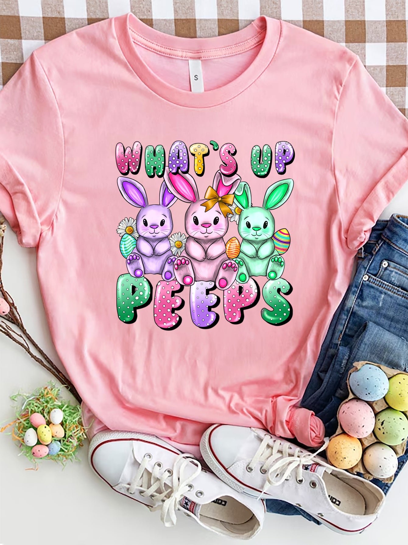 Graphic Round Neck Short Sleeve T-Shirt-Angel Casuals