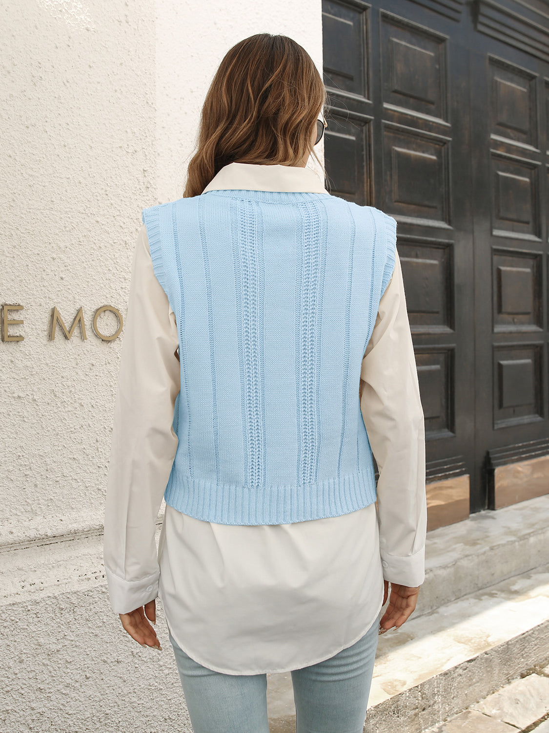 Urban Style V-Neck Sweater Vest-Angel Casuals