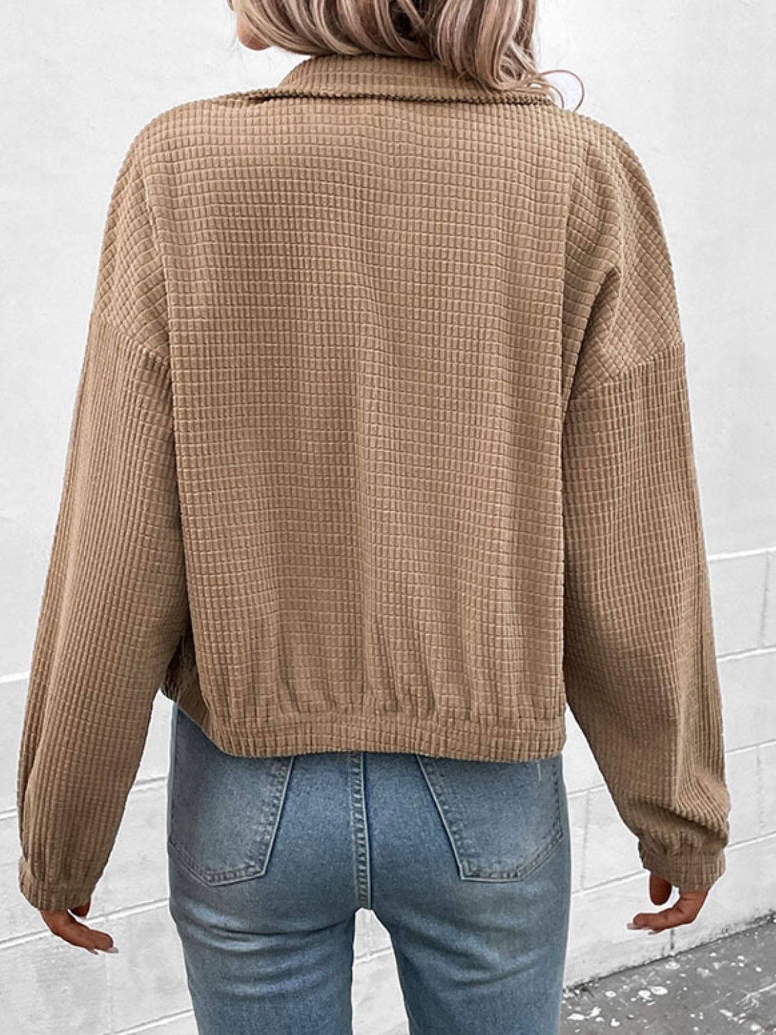 Long Sleeve Dropped Shoulder Jacket-Angel Casuals