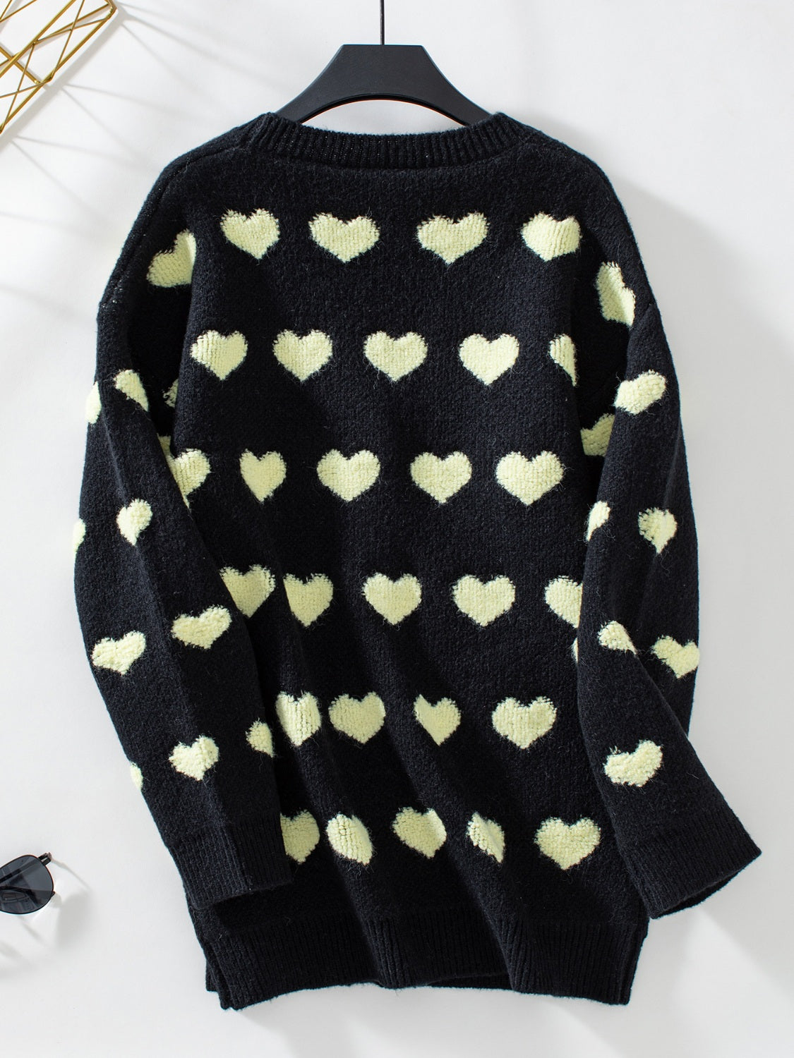 Heart V-Neck Button Up Long Sleeve Cardigan-Angel Casuals
