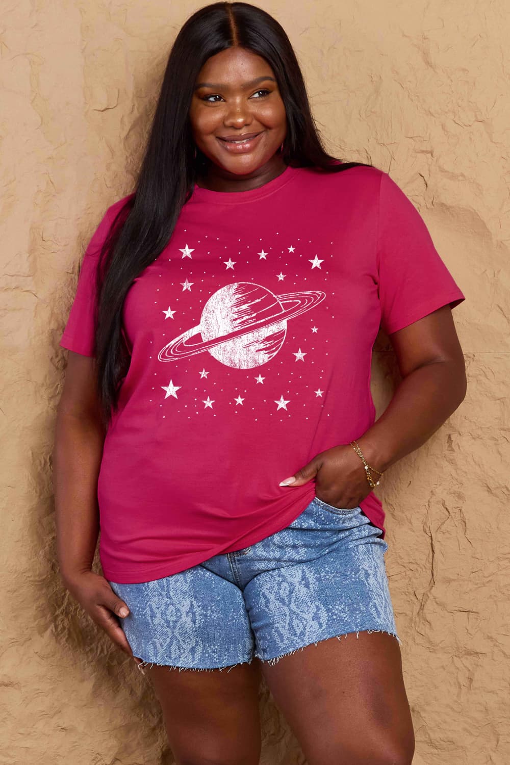 Simply Love Full Size Planet Graphic Cotton T-Shirt-Angel Casuals