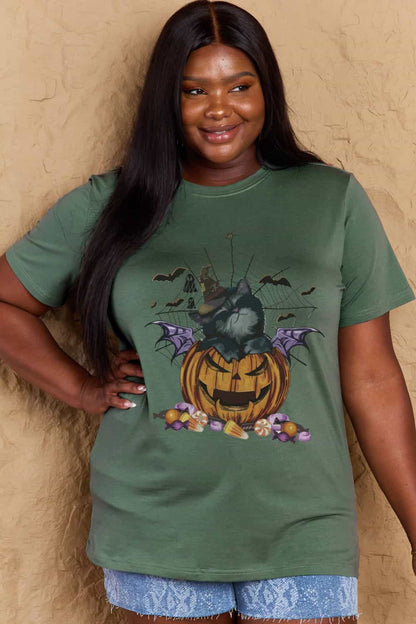 Simply Love Full Size Jack-O'-Lantern Graphic T-Shirt-Angel Casuals