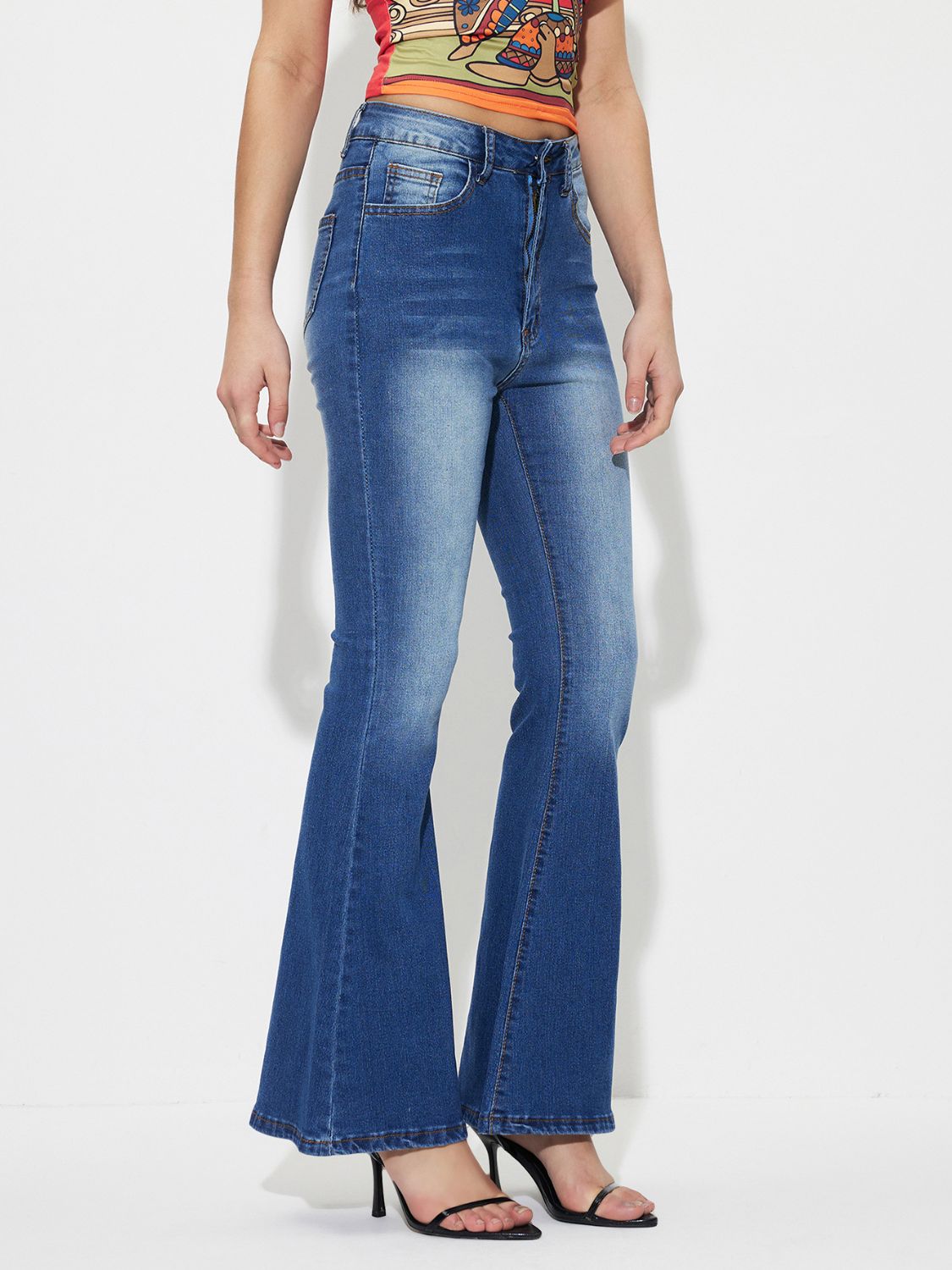 Mid-Rise Waist Bootcut Jeans-Angel Casuals