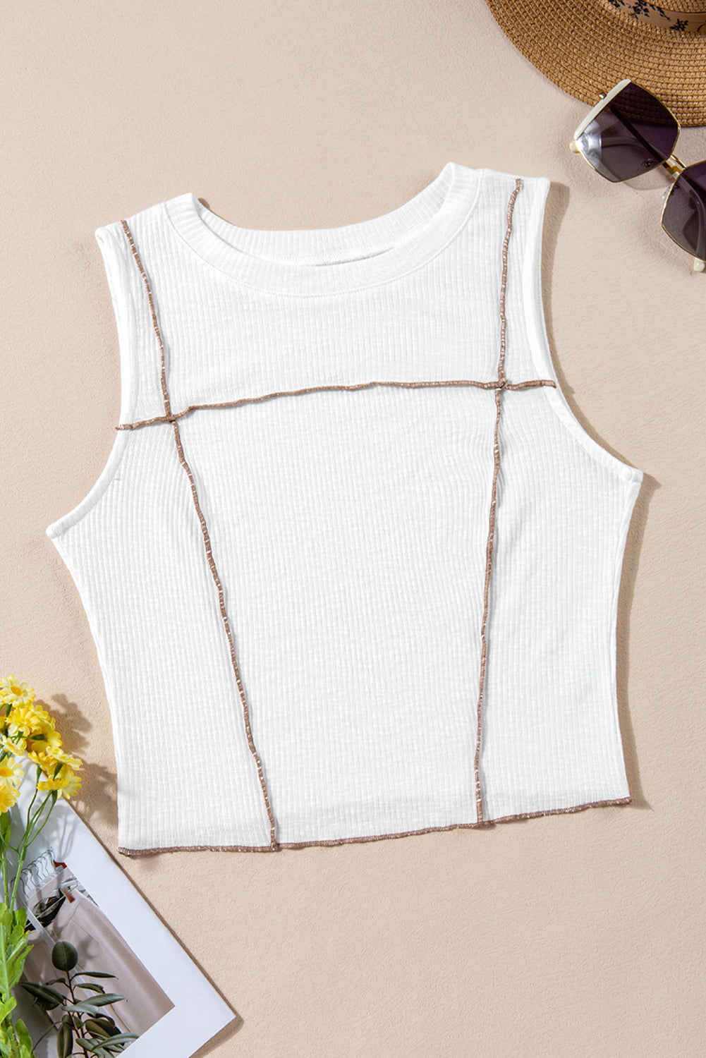 Round Neck Sleeveless Tank-Angel Casuals