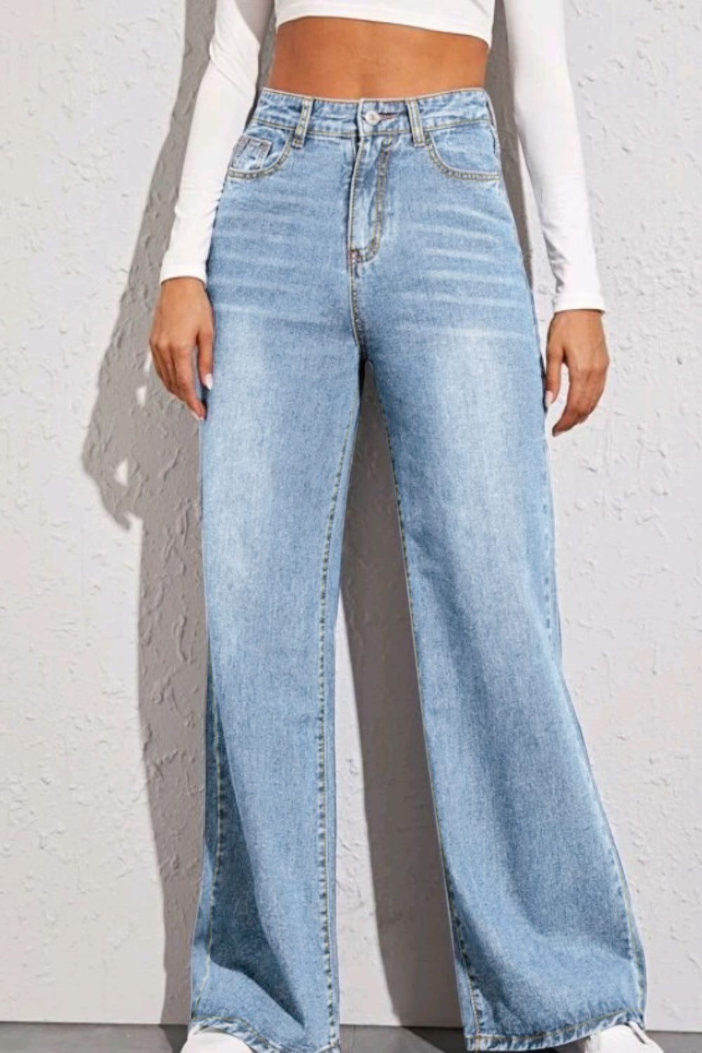 High Waist Wide Leg Jeans-Angel Casuals