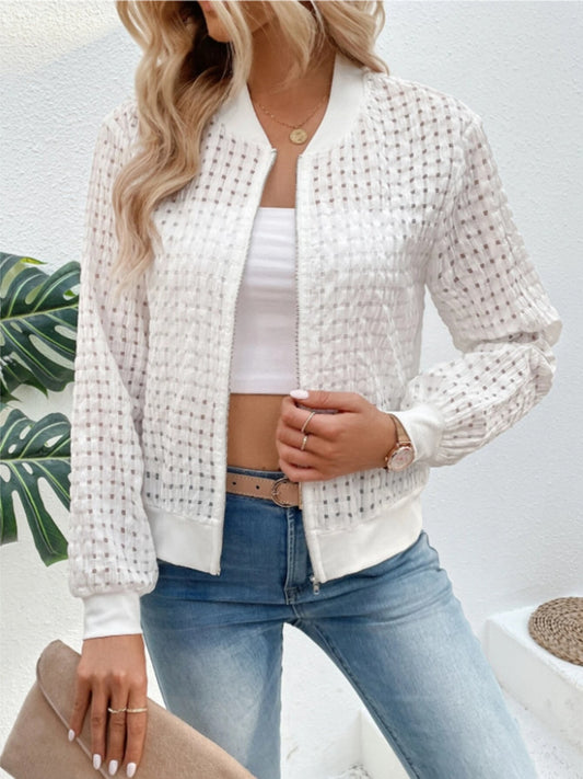 Zip Up Long Sleeve Jacket-Angel Casuals