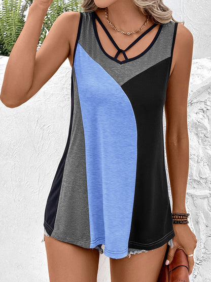 Color Block Tank Top-Angel Casuals