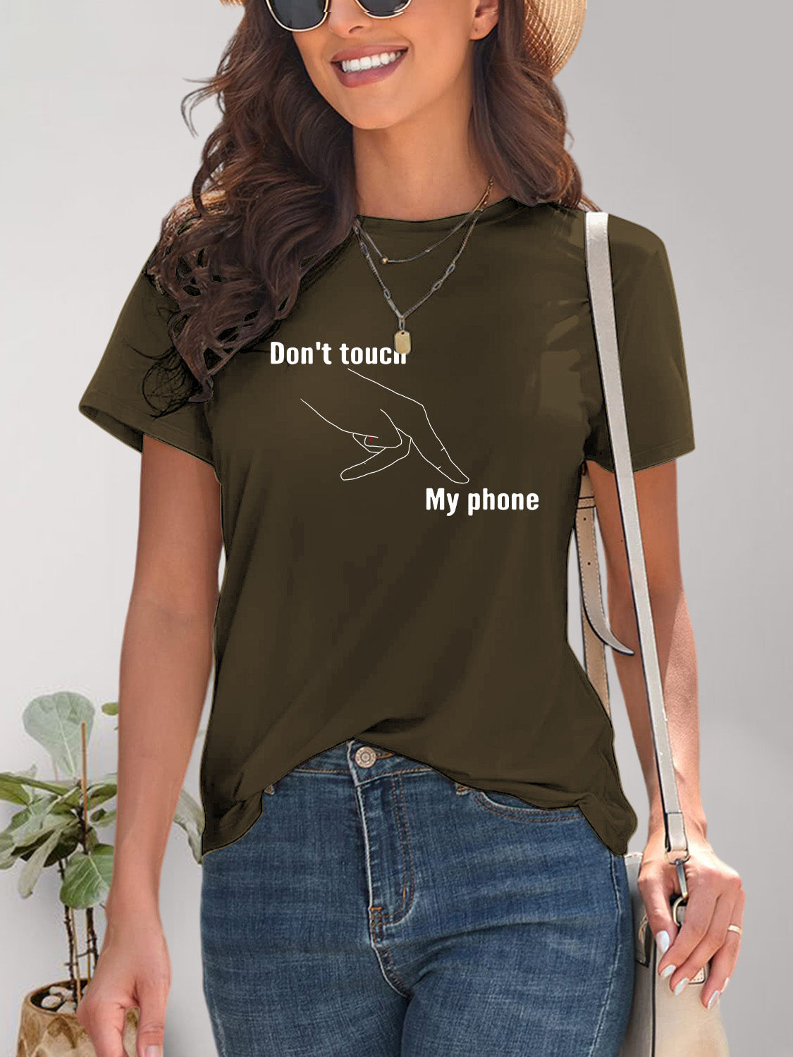 Graphic Round Neck Short Sleeve T-Shirt-Angel Casuals