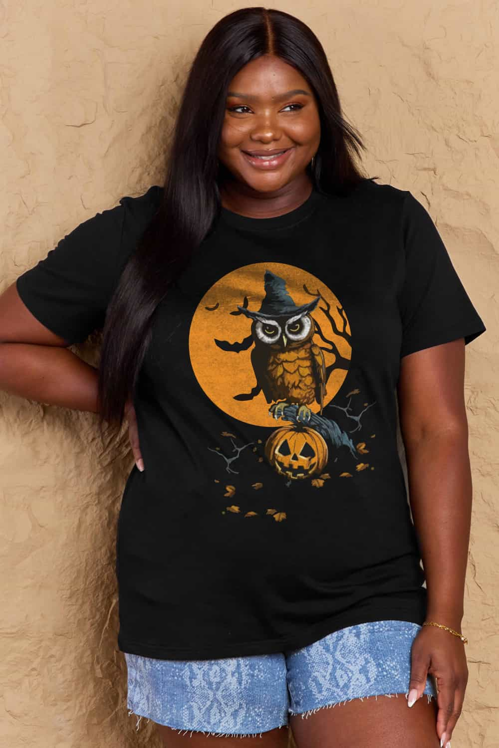 Simply Love Full Size Holloween Theme Graphic Cotton T-Shirt-Angel Casuals