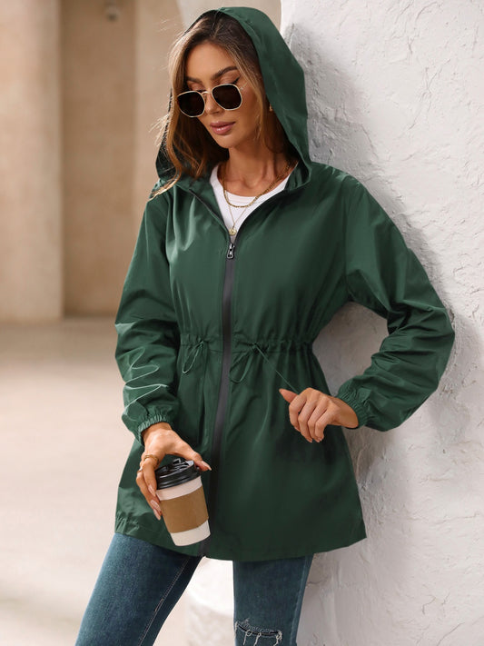 Ivy Lane Outdoor Waterproof Long Sleeve Hooded Windbreaker-Angel Casuals