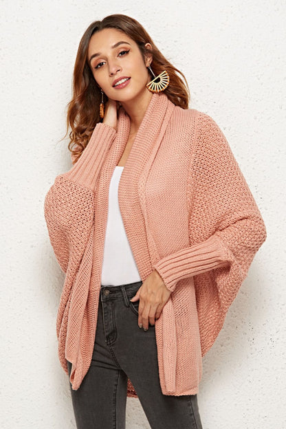 Open Front Dolman Sleeve Longline Cardigan-Angel Casuals