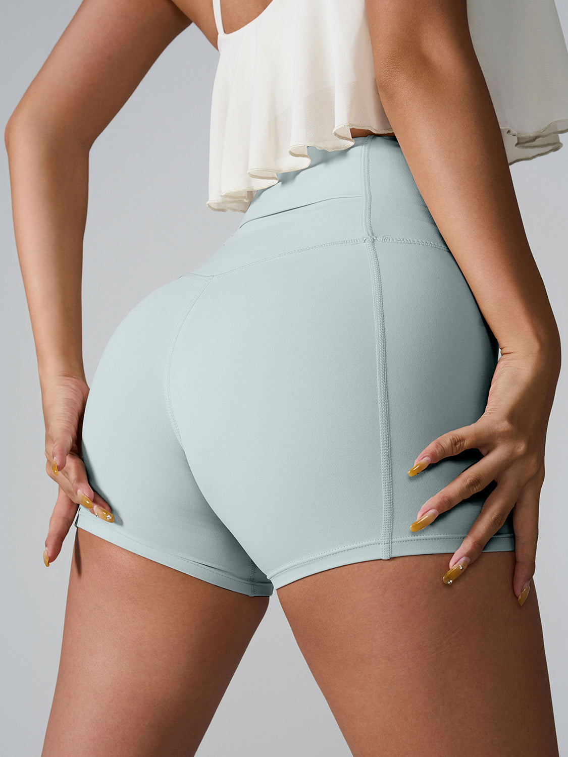 High Waist Active Shorts-Angel Casuals