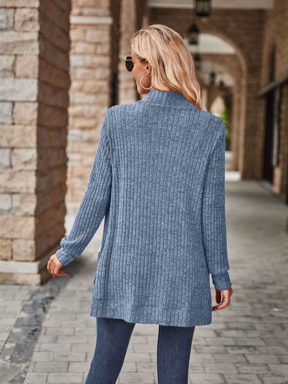 Open Front Cardigan with Pockets-Angel Casuals