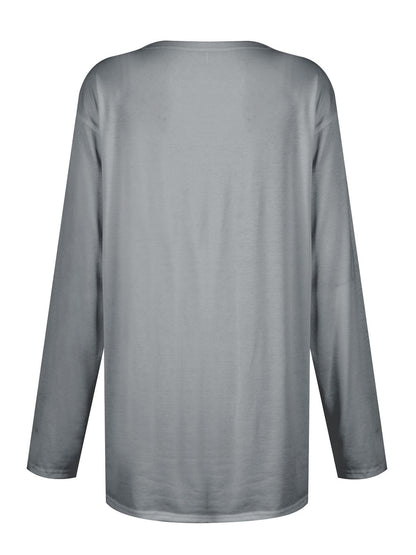 Full Size Pocketed Round Neck Long Sleeve T-Shirt-Angel Casuals