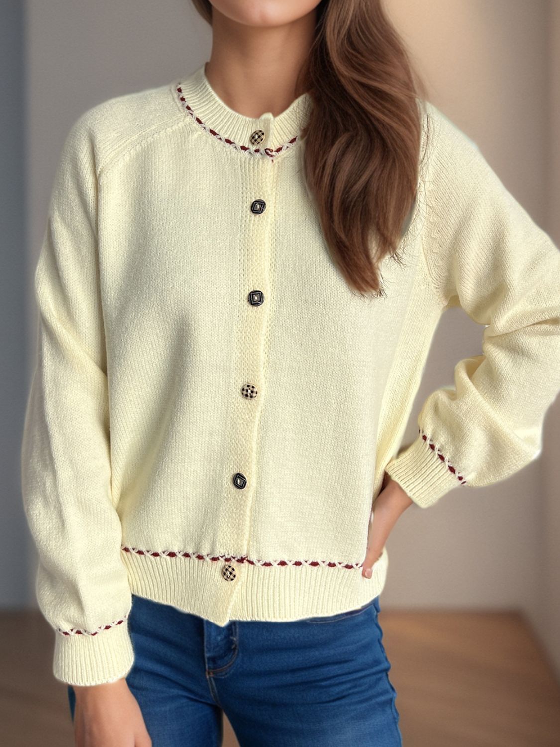 Button Down Long Sleeve Cardigan-Angel Casuals