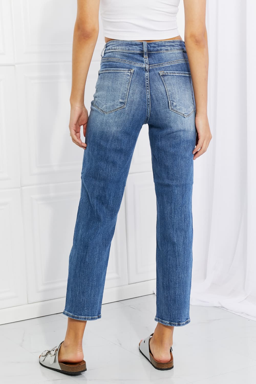 RISEN Full Size Emily High Rise Relaxed Jeans-Angel Casuals