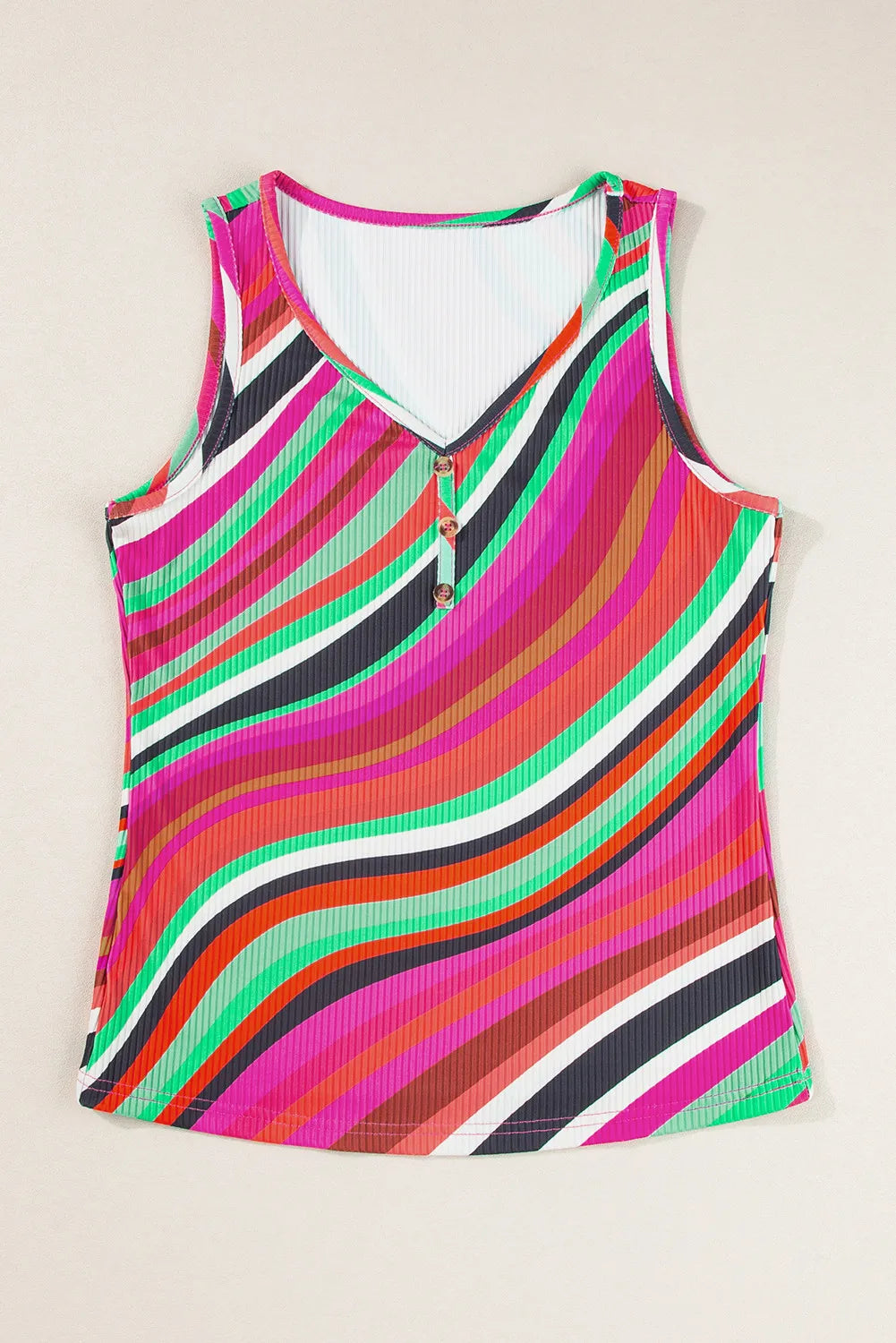 Color Block Round Neck Tank-Angel Casuals