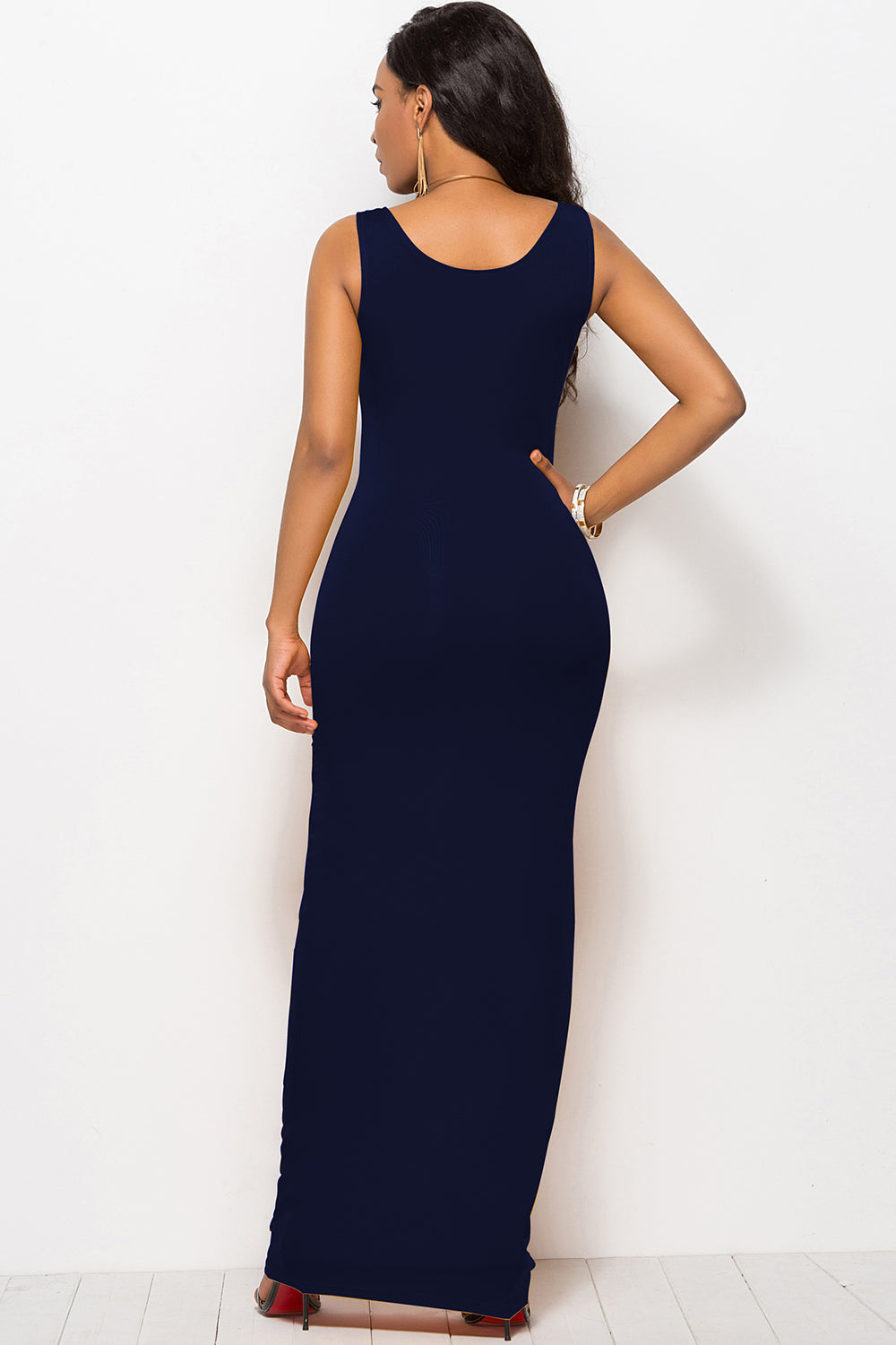 Scoop Neck Wide Strap Maxi Dress-Angel Casuals