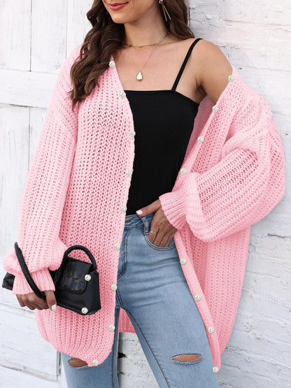Open Front Long Sleeve Cardigan-Angel Casuals