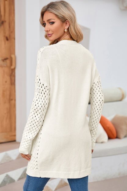 Open Front Dropped Shoulder Cardigan with Pockets-Angel Casuals