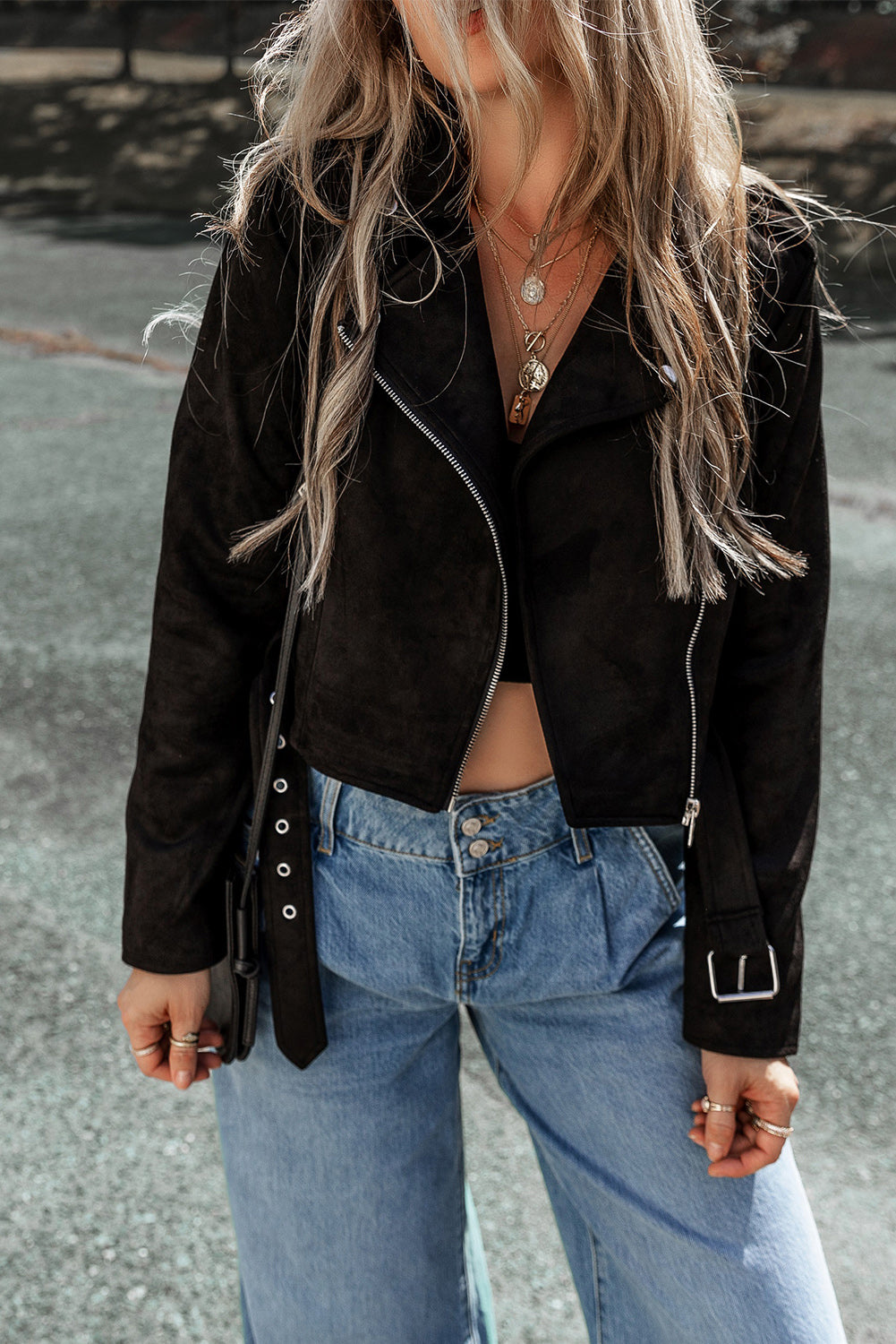 Zip Up Collared Neck Jacket-Angel Casuals