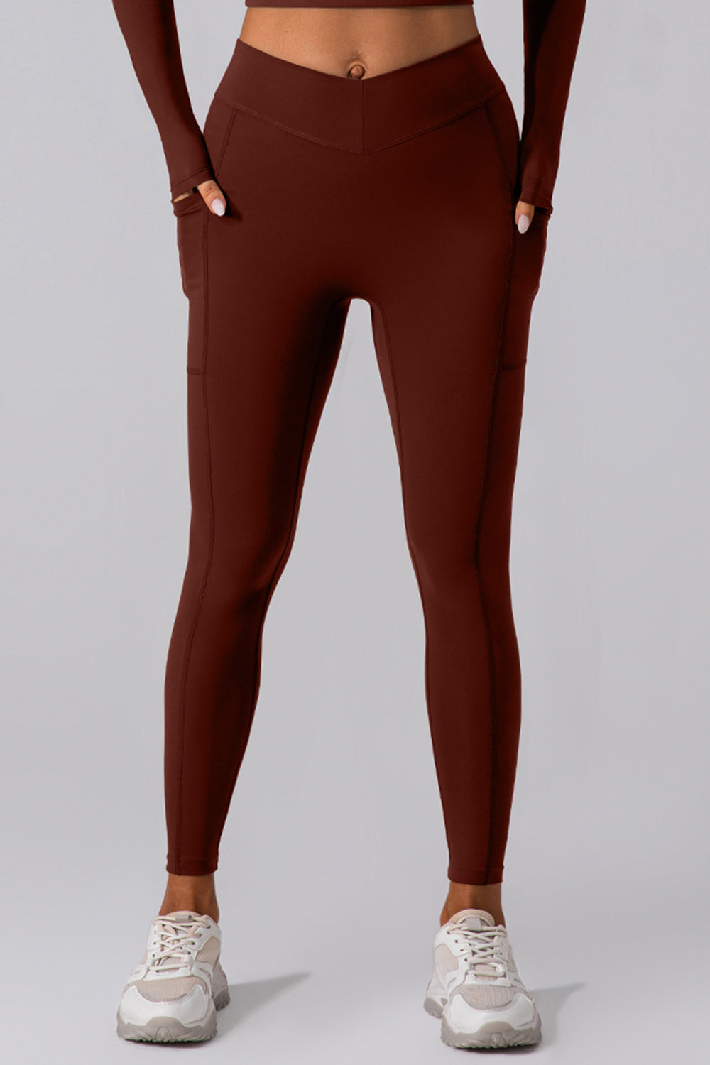 High Waist Active Leggings with Pockets-Angel Casuals