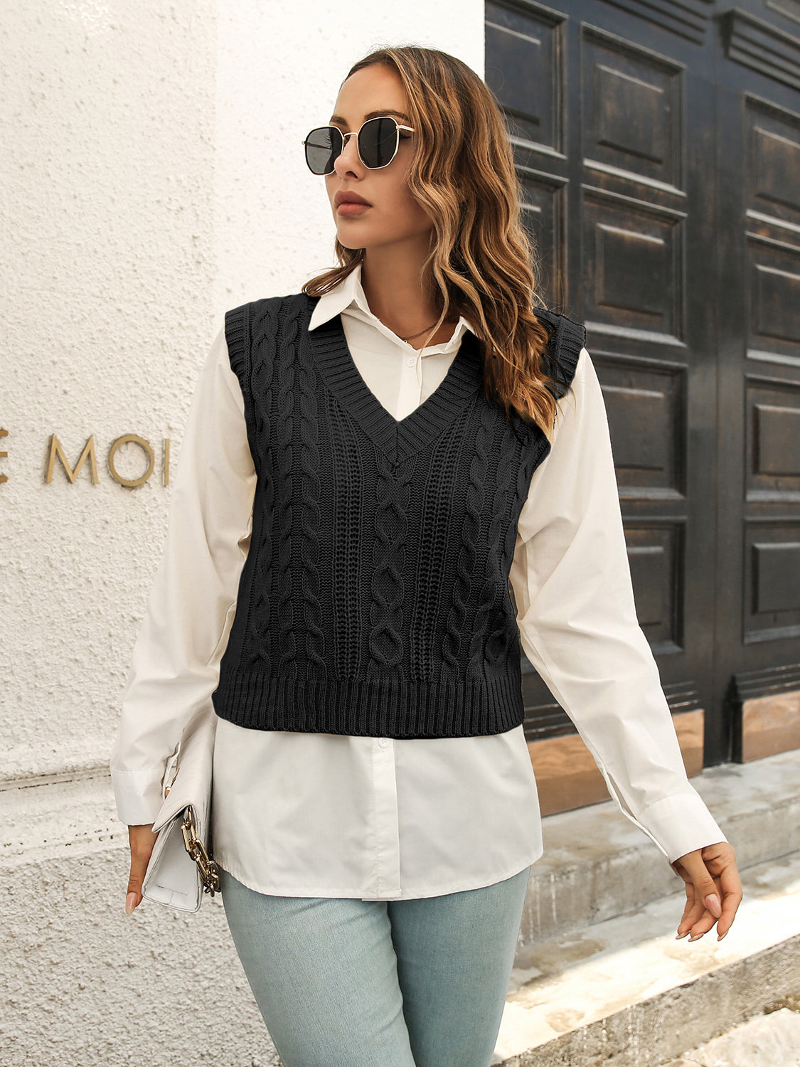 Urban Style V-Neck Sweater Vest-Angel Casuals