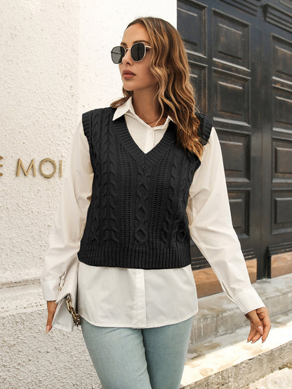 Urban Style V-Neck Sweater Vest-Angel Casuals