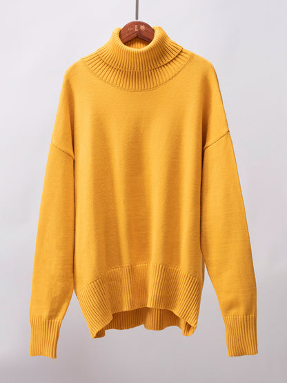 Turtleneck Long Sleeve Sweater-Angel Casuals