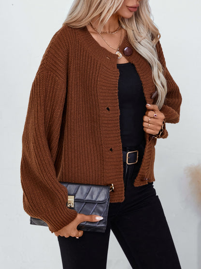 Button Down Long Sleeve Cardigan-Angel Casuals