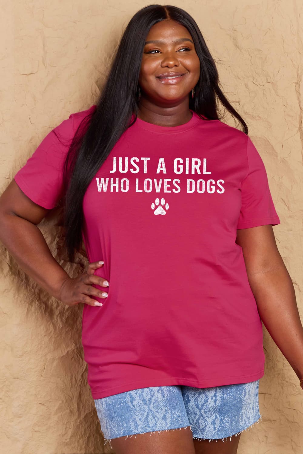 Simply Love Full Size Dog Paw Graphic Cotton T-Shirt-Angel Casuals