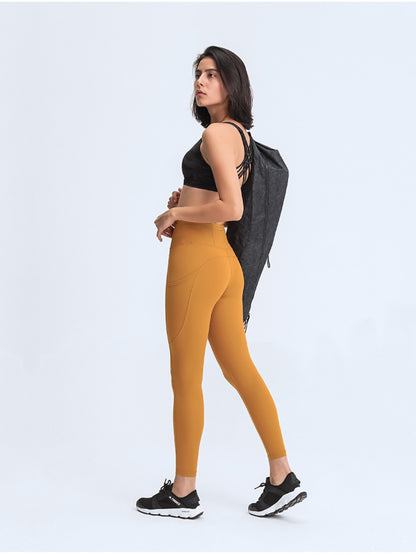 Wide Waistband Leggings with Pockets-Angel Casuals