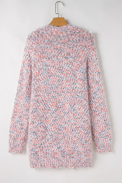 Pocketed Open Front Long Sleeve Cardigan-Angel Casuals