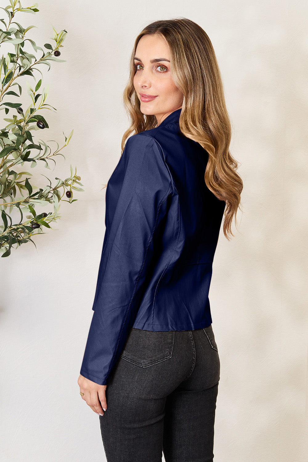 Mock Neck Zip Up Jacket-Angel Casuals