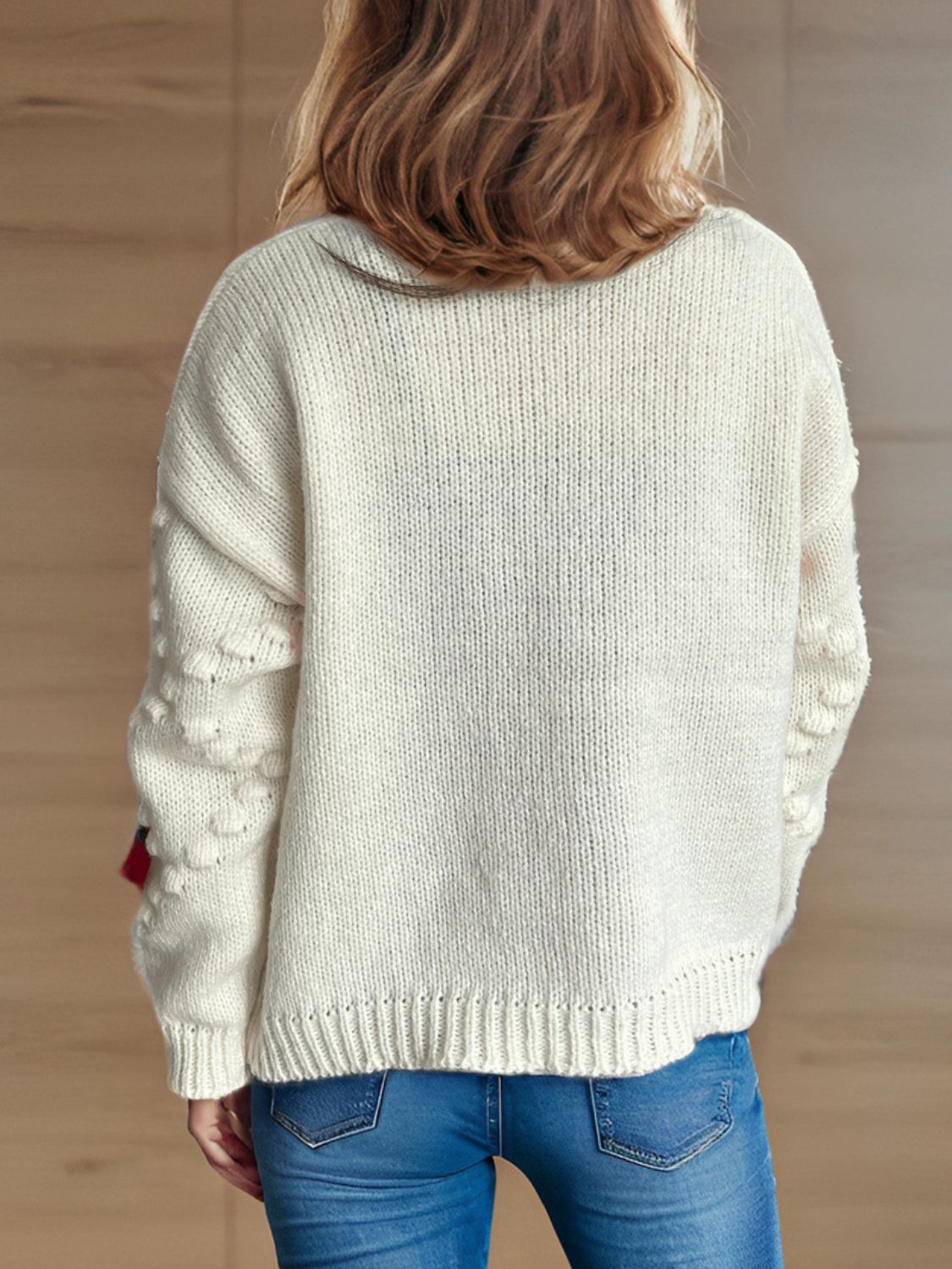 Flower Button Down V-Neck Long Sleeve Cardigan-Angel Casuals