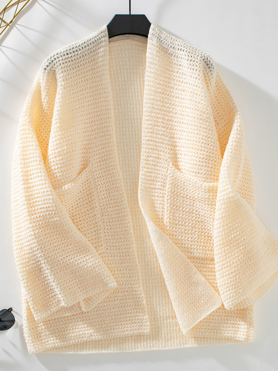 Open Front Long Sleeve Cardigan-Angel Casuals