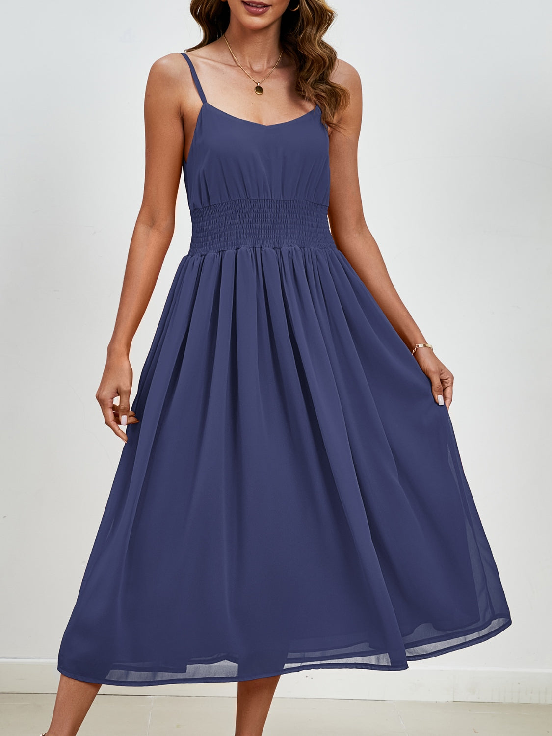 Scoop Neck Midi Cami Dress-Angel Casuals