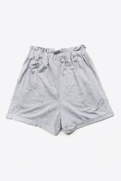 Buttoned Drawstring Waist Cuffed Shorts-Angel Casuals