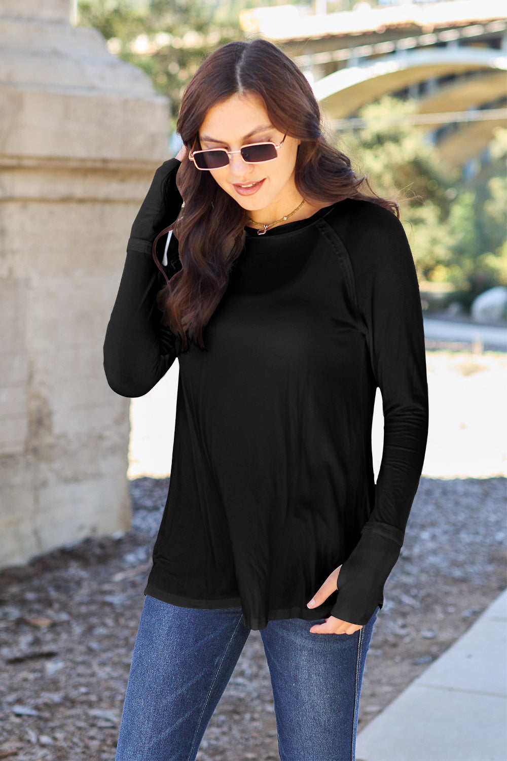 Basic Bae Full Size Round Neck Long Sleeve T-Shirt-Angel Casuals