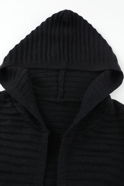 Open Front Longline Hooded Cardigan-Angel Casuals