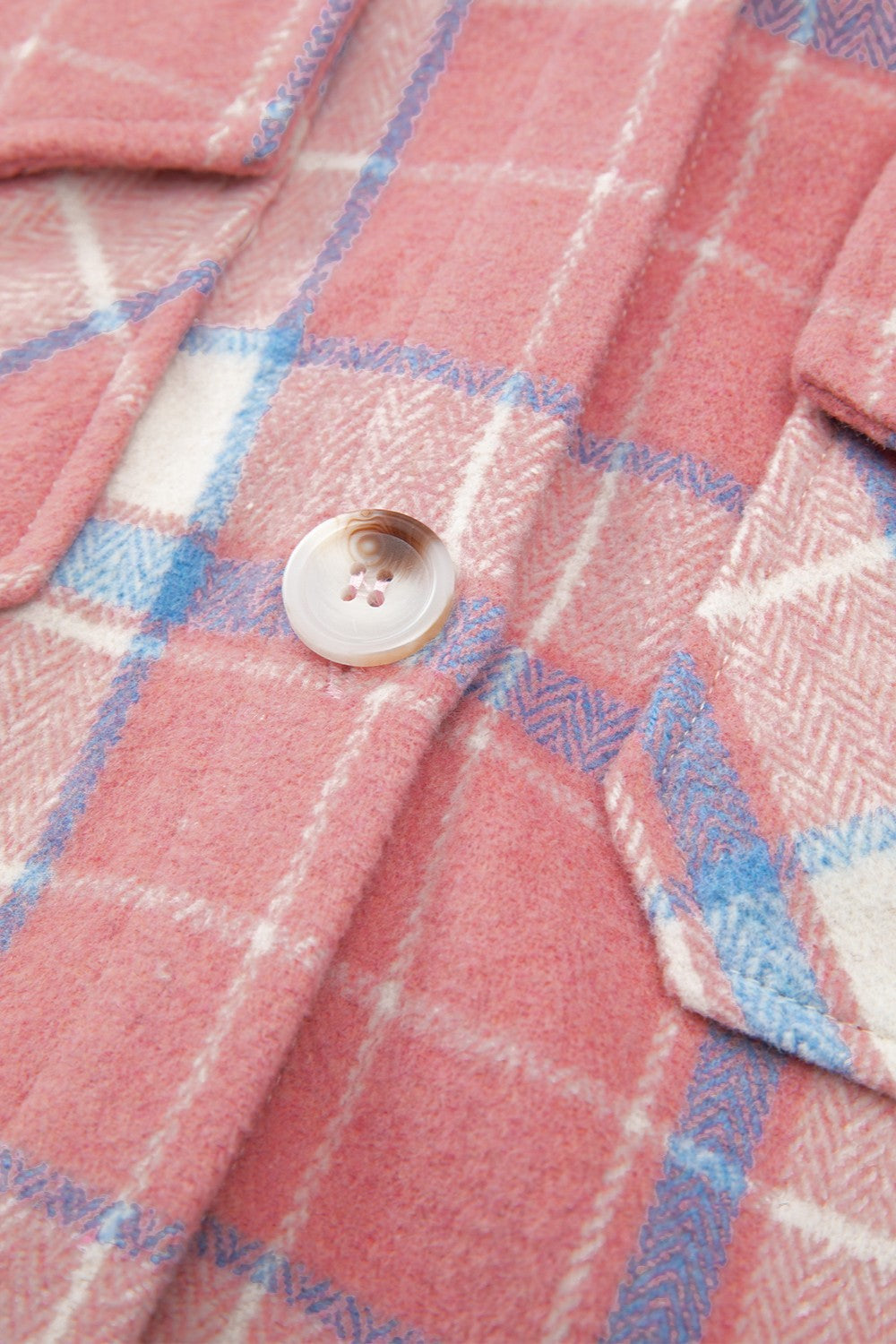 Plaid Button Up Long Sleeve Shacket-Angel Casuals