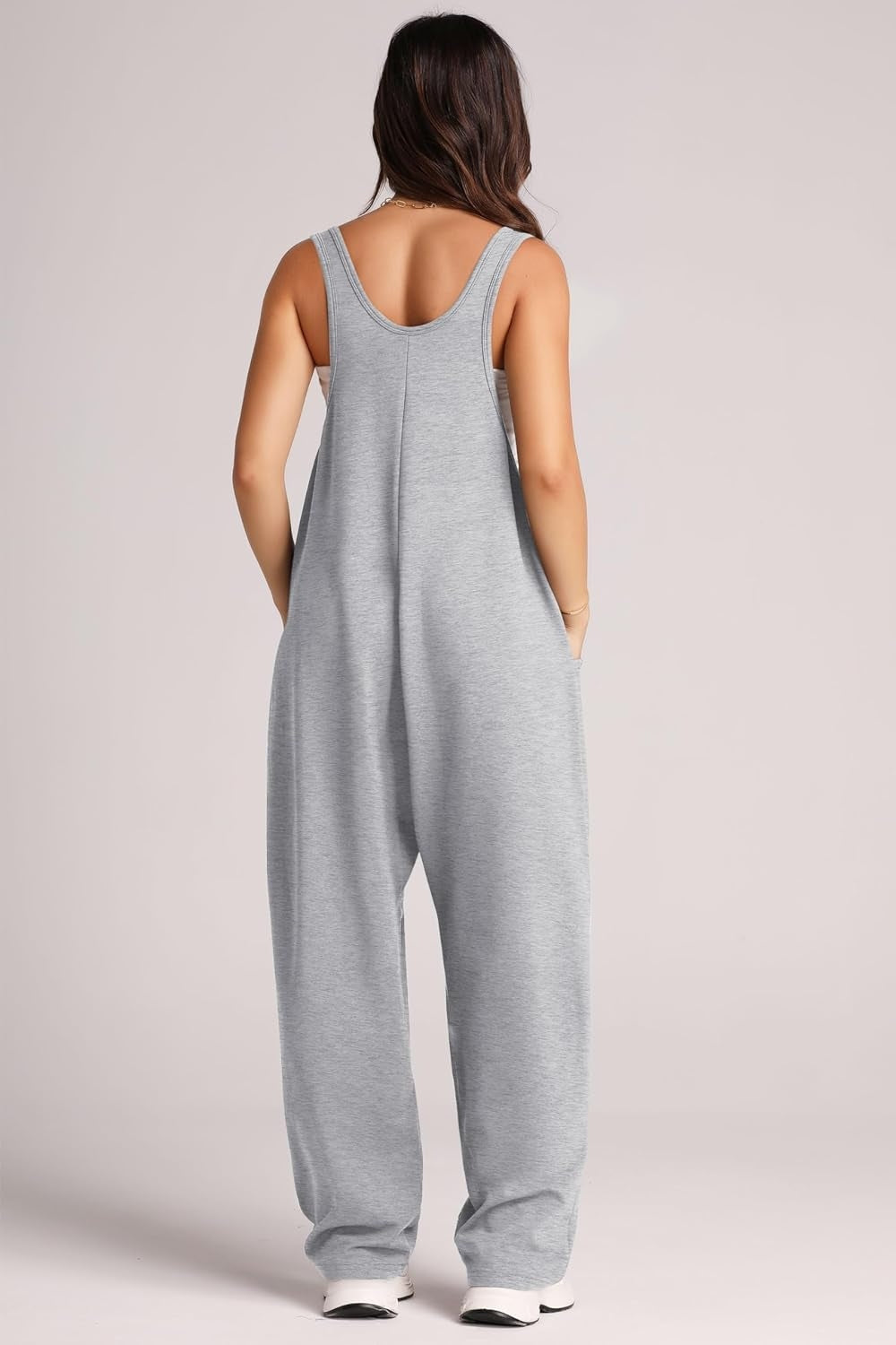 Wide Strap Jumpsuit with Pockets-Angel Casuals