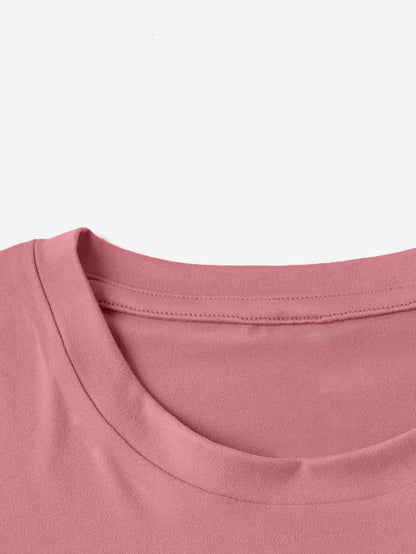 HAPPY EASTER Round Neck Short Sleeve T-Shirt-Angel Casuals