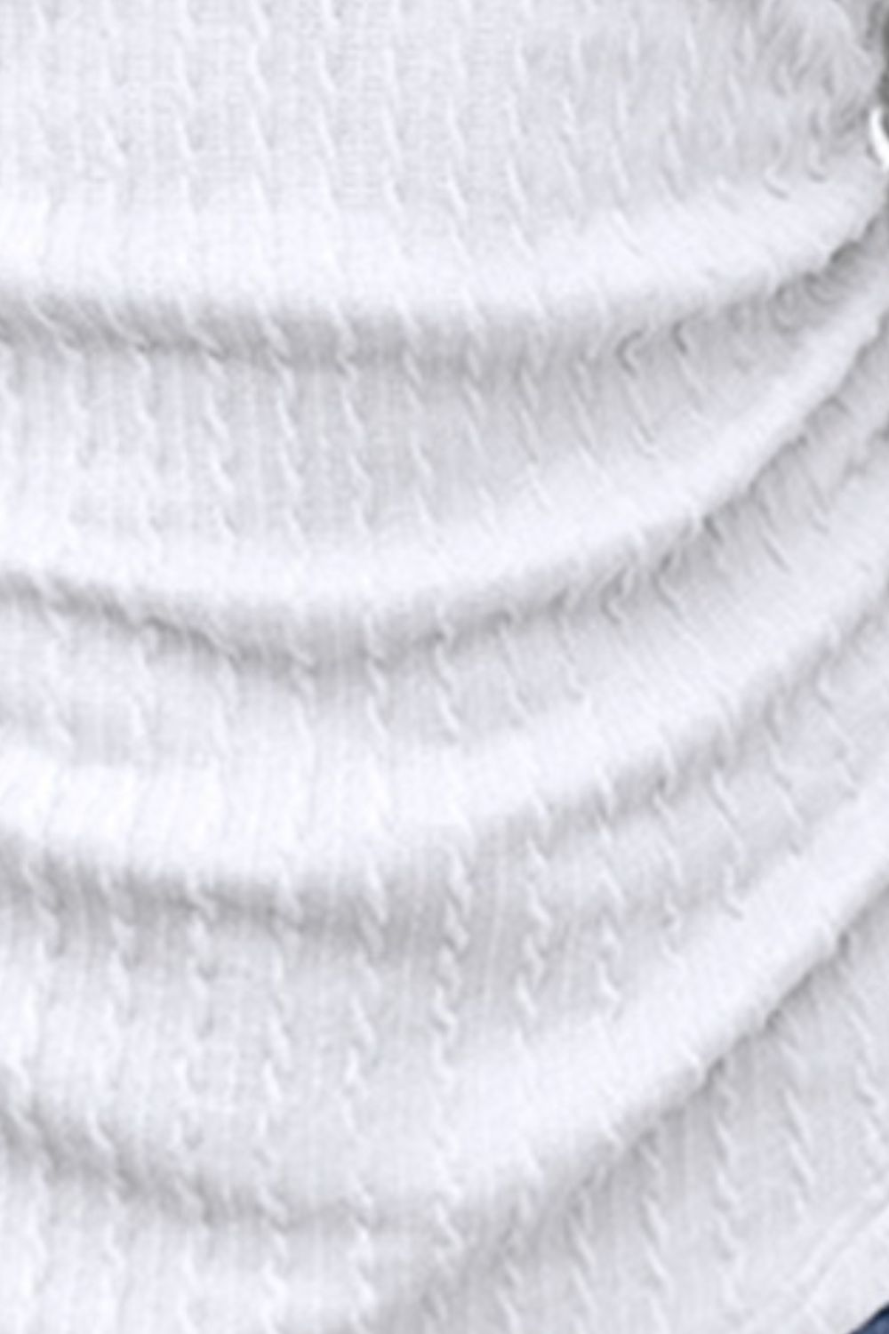 Textured Ruched V-Neck Long Sleeve T-Shirt-Angel Casuals