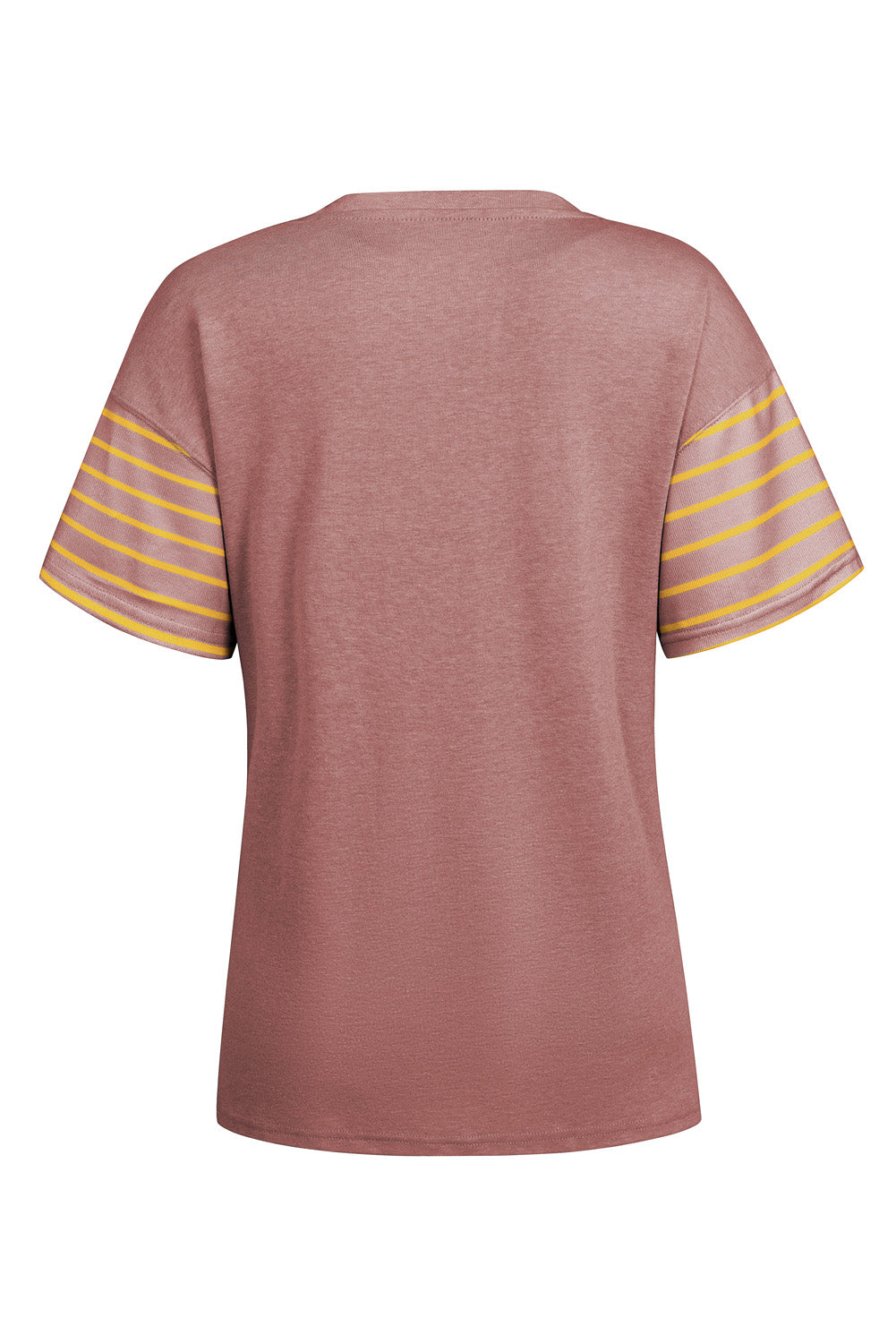 Striped Round Neck Short Sleeve T-Shirt-Angel Casuals