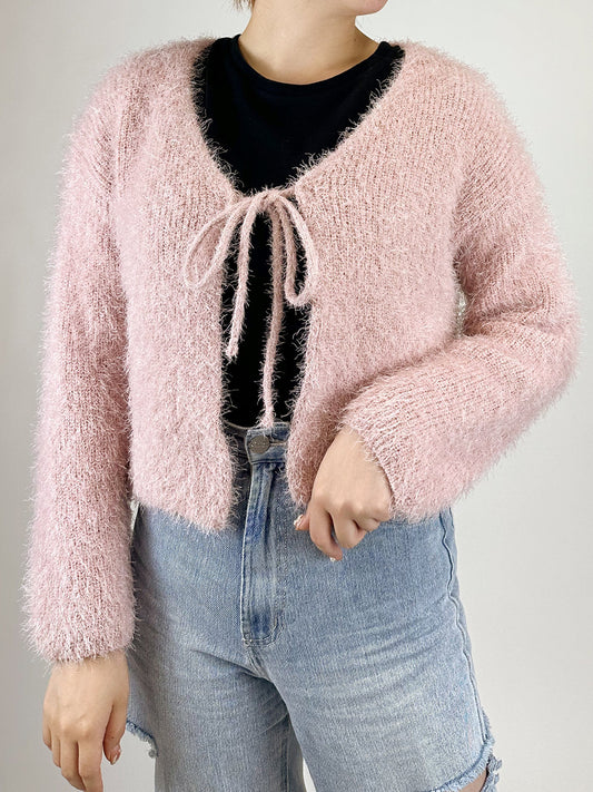 Tied Open Front Dropped Shoulder Cardigan-Angel Casuals