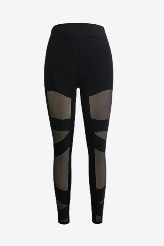 Spliced Mesh Leggings-Angel Casuals