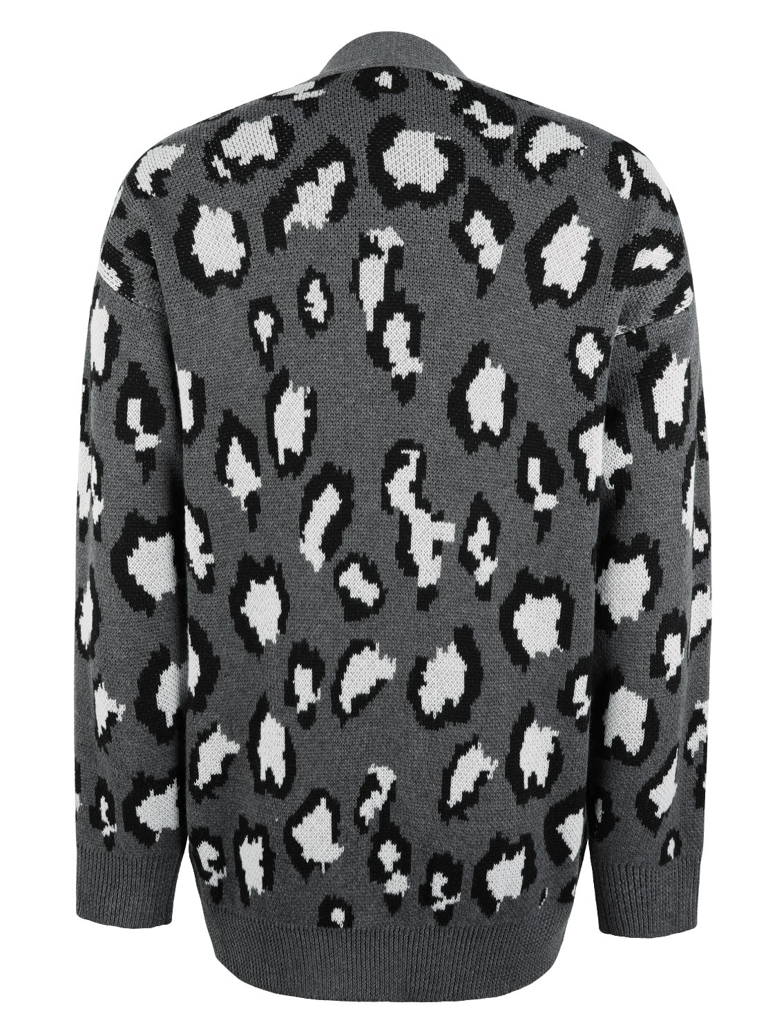 Leopard Open Front Dropped Shoulder Cardigan-Angel Casuals