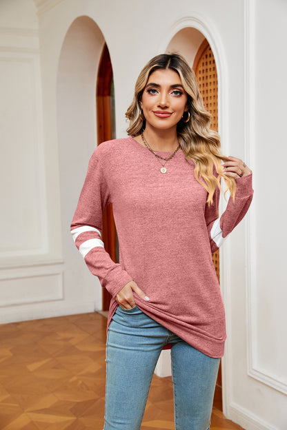 Round Neck Long Sleeve Top-Angel Casuals